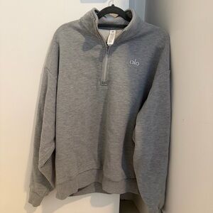 ALO Yoga Accolade Gray Quarter-Zip Sweater